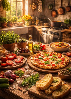 Rustic Italian Kitchen Feast