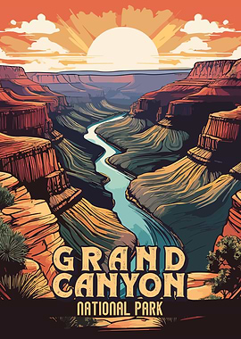 Grand Canyon National Park Vintage Poster