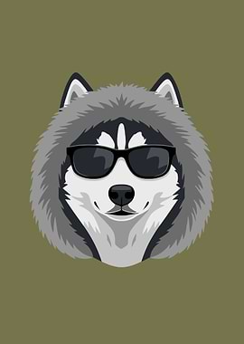 Cool Husky Dog Wearing Sunglasses