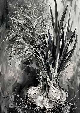 Monochromatic Garlic Painting