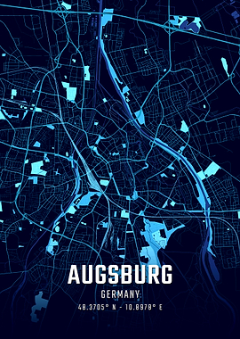 Augsburg Midnight City Map