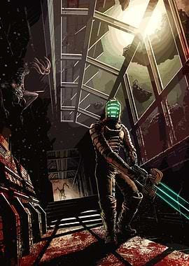 Isaac Clarke in a Bloody Corridor