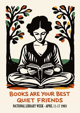 Woman Reading Under Trees