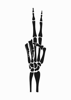 Skeleton Hand Peace Sign