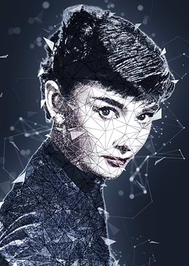 Audrey Hepburn Geometric Portrait