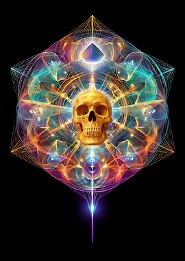 Golden Skull Sacred Geometry