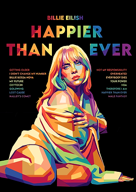Billie Eilish Happier Than Ever Pop Art