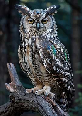 Majestic Owl on a Branch