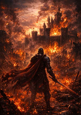 Knight in Burning Castle