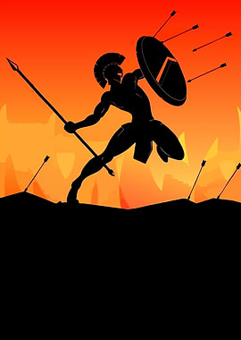 Spartan Warrior in Battle