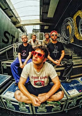 Fontaines D.C.Band Posing on Stage Equipment