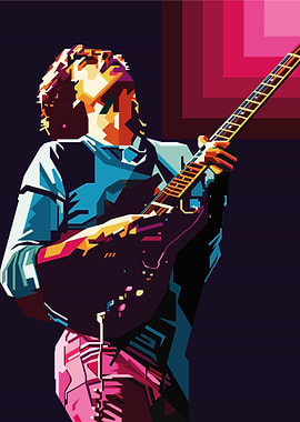 Guitarist in Pop Art Style