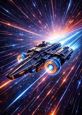 Spaceship in Warp Speed