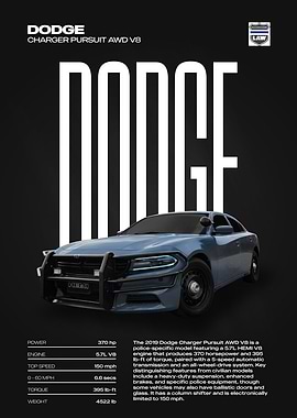 Dodge Charger Pursuit AWD V8 Police Car Poster