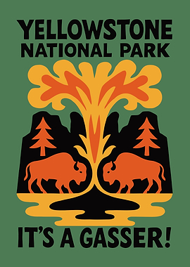 Yellowstone Geyser Poster Print