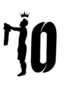 Soccer Player Silhouette with Number 10