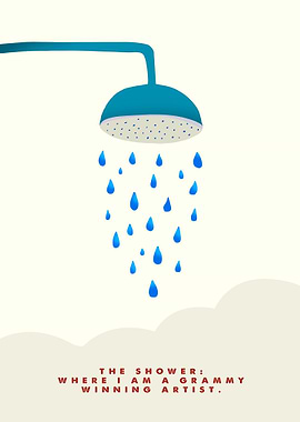 Funny Pink Bathroom Art Shower Grammy Winner Poster