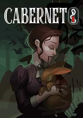 Gothic Woman Holding a Rabbit