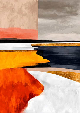 Abstract Landscape with Bold Colors