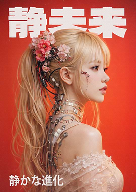 Cyberpunk Girl with Flowers