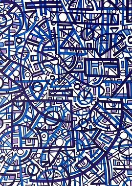 Abstract Blue and Purple Geometric Pattern