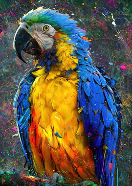 Vibrant Macaw Parrot Portrait