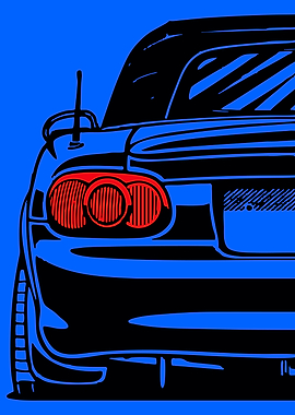 Blue Car Tail Lights
