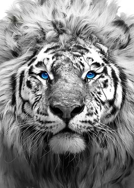 White Tiger with Blue Eyes
