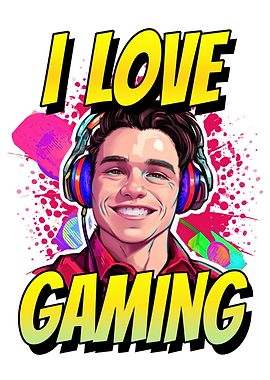 I Love Gaming Text Art
