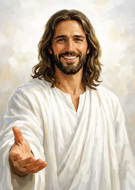 Jesus Christ extending hand