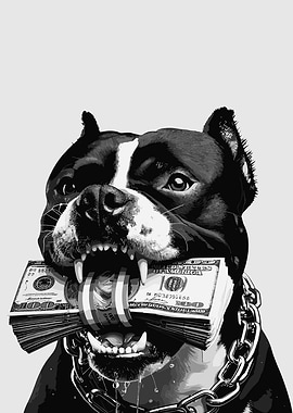 Dog Holding Money