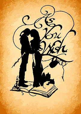Fantasy Couple Silhouette on Book