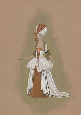 18th Century Rococo Fashion Illustration