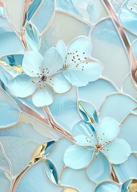 Stained Glass Cherry Blossoms