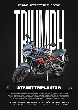 Triumph Street Triple 675 R Motorcycle Poster