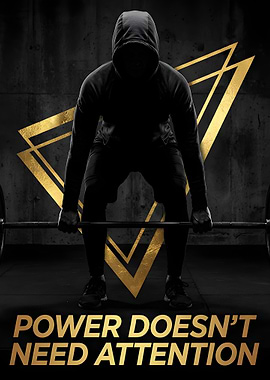 Man lifting weights with motivational text