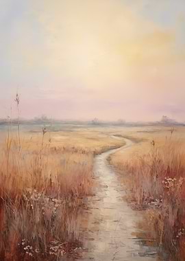 Golden field at sunset