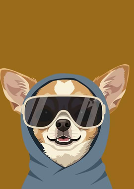 Cool Chihuahua in Sunglasses and Hoodie