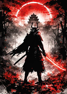 Samurai Warrior with Glowing Katana