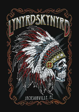 Lynyrd Skynyrd Skull Native American Headdress