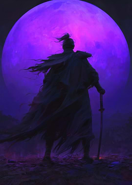 Samurai Under a Purple Moon