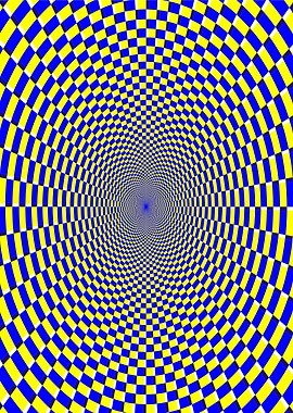 Optical Illusion Checkerboard Tunnel