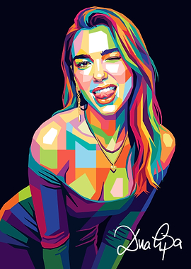 Dua Lipa Pop Art Portrait