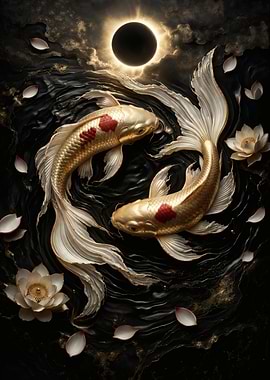 Golden Koi Fish Eclipse