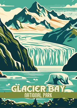 Glacier Bay National Park Vintage Poster