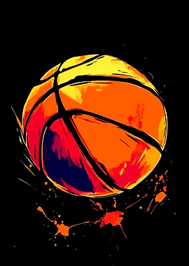Vibrant Basketball Art