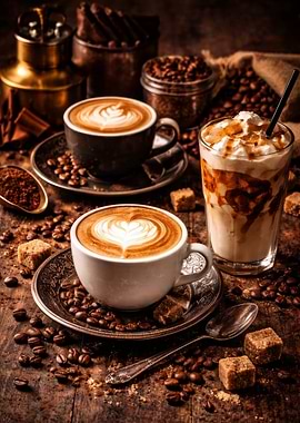 Artistic Coffee and Dessert Presentation