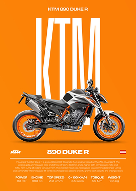 KTM 890 Duke R Motorcycle Poster