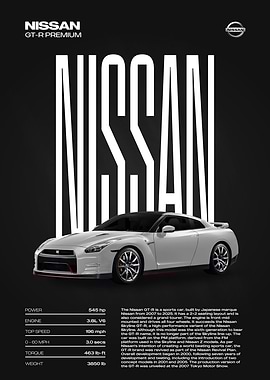 Nissan GT-R Premium Car Poster