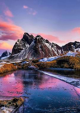 Dramatic Mountain Landscape at Sunset